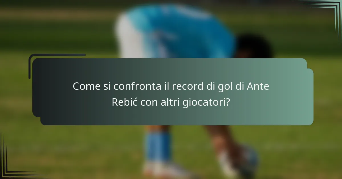 Come si confronta il record di gol di Ante Rebić con altri giocatori?