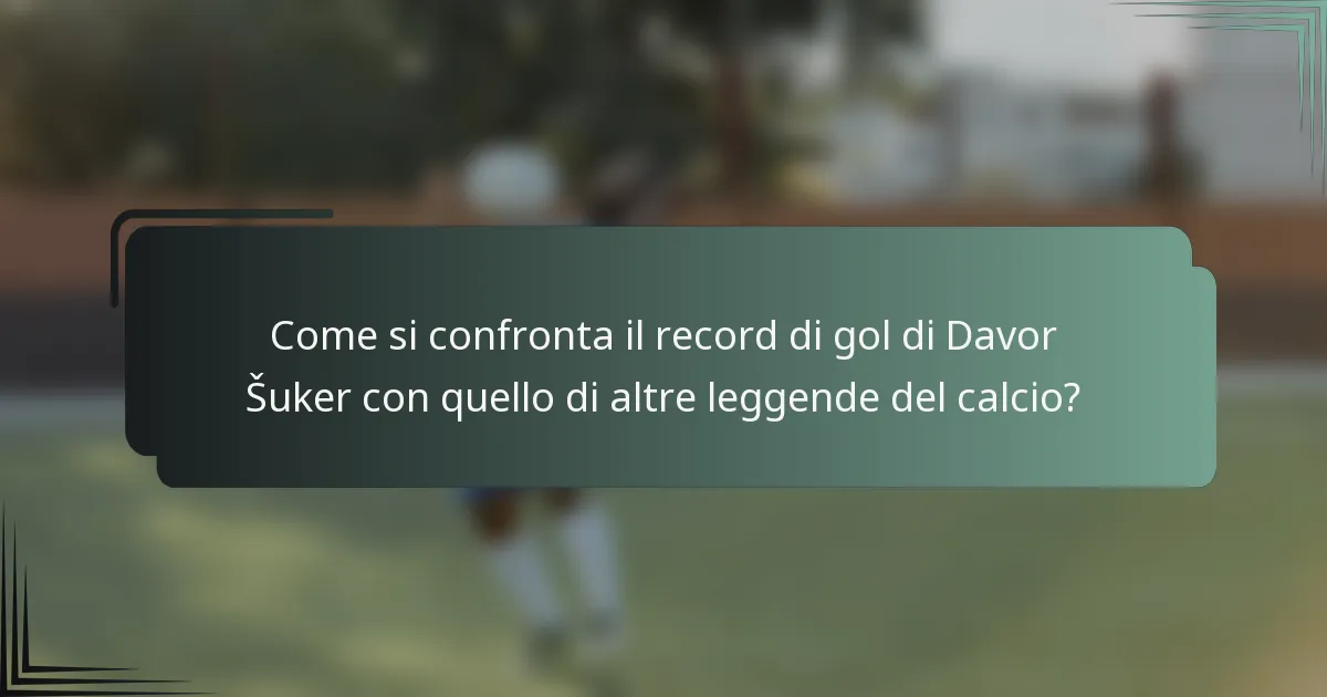 Come si confronta il record di gol di Davor Šuker con quello di altre leggende del calcio?