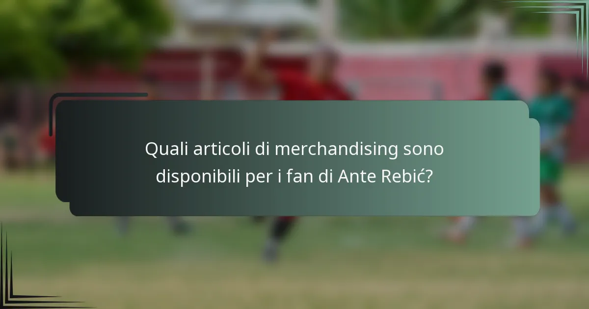 Quali articoli di merchandising sono disponibili per i fan di Ante Rebić?
