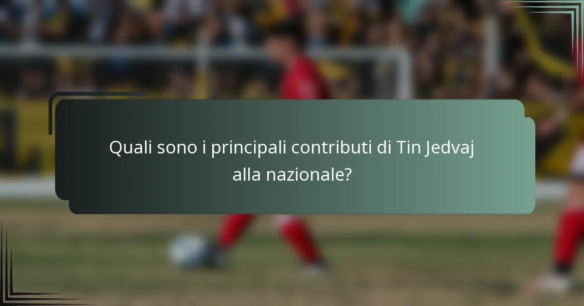 Quali sono i principali contributi di Tin Jedvaj alla nazionale?