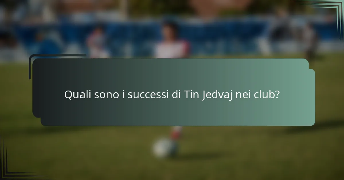 Quali sono i successi di Tin Jedvaj nei club?